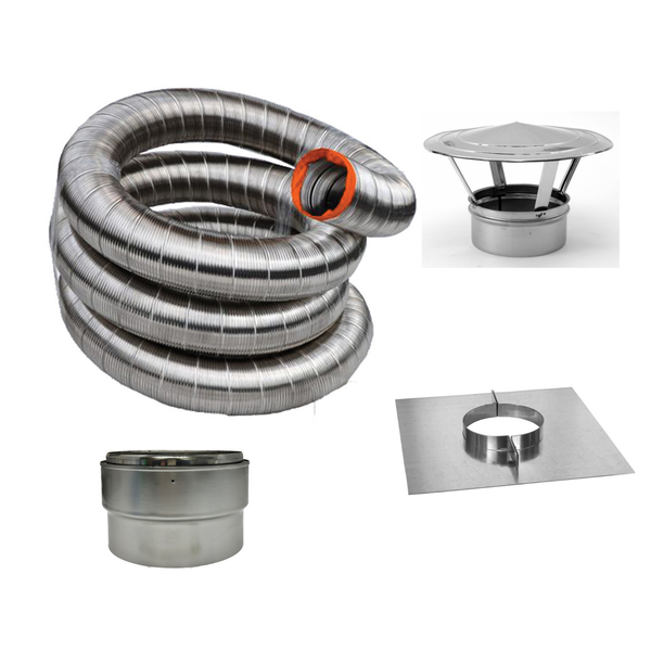 Double Skinned Flexible Flue Liner 316L Coils and Kits - Fireplaces and Stoves Drogheda