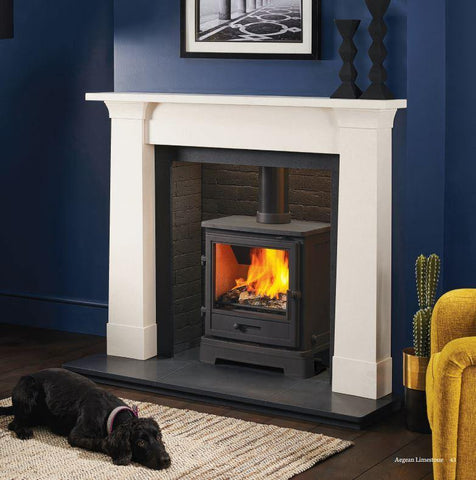 Rio Fireplace and Fire Surround in Alpine White & Ivory Pearl - Fireplaces and Stoves Drogheda