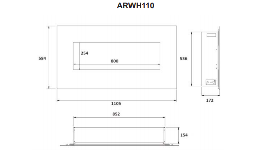 Stanley Argon Wall Mounted Electric Fire 110cm x 58cm - Fireplaces and Stoves Drogheda